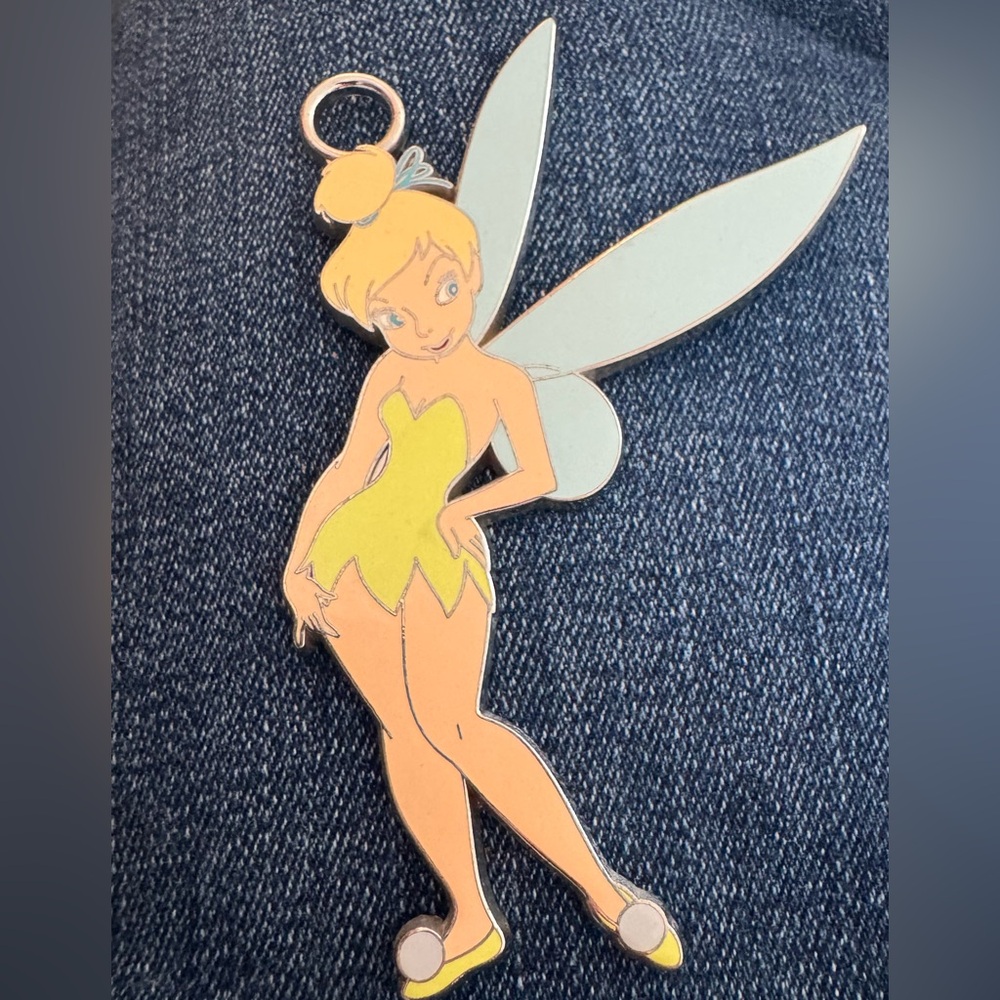 Disney Trading Pin 2003 Tinker Bell keychain without the fob. Very Collectible
